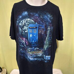 Dr. Who & The Daleks Tardis Men's Black T Shirt Size XL